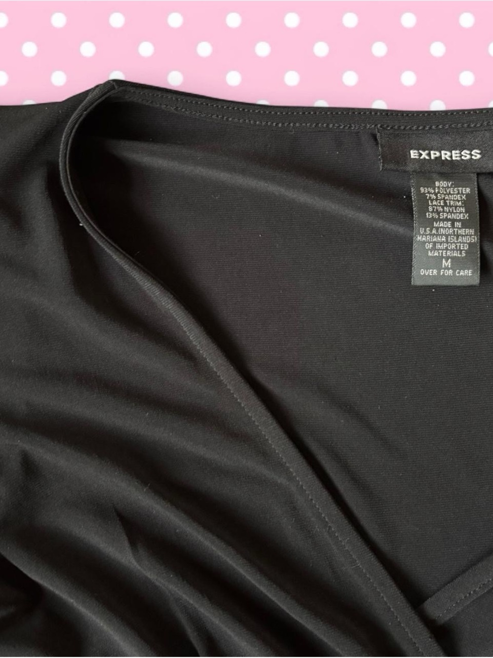 Express Black V-Neck Lace Waist Women's Top - Picture 6 of 6